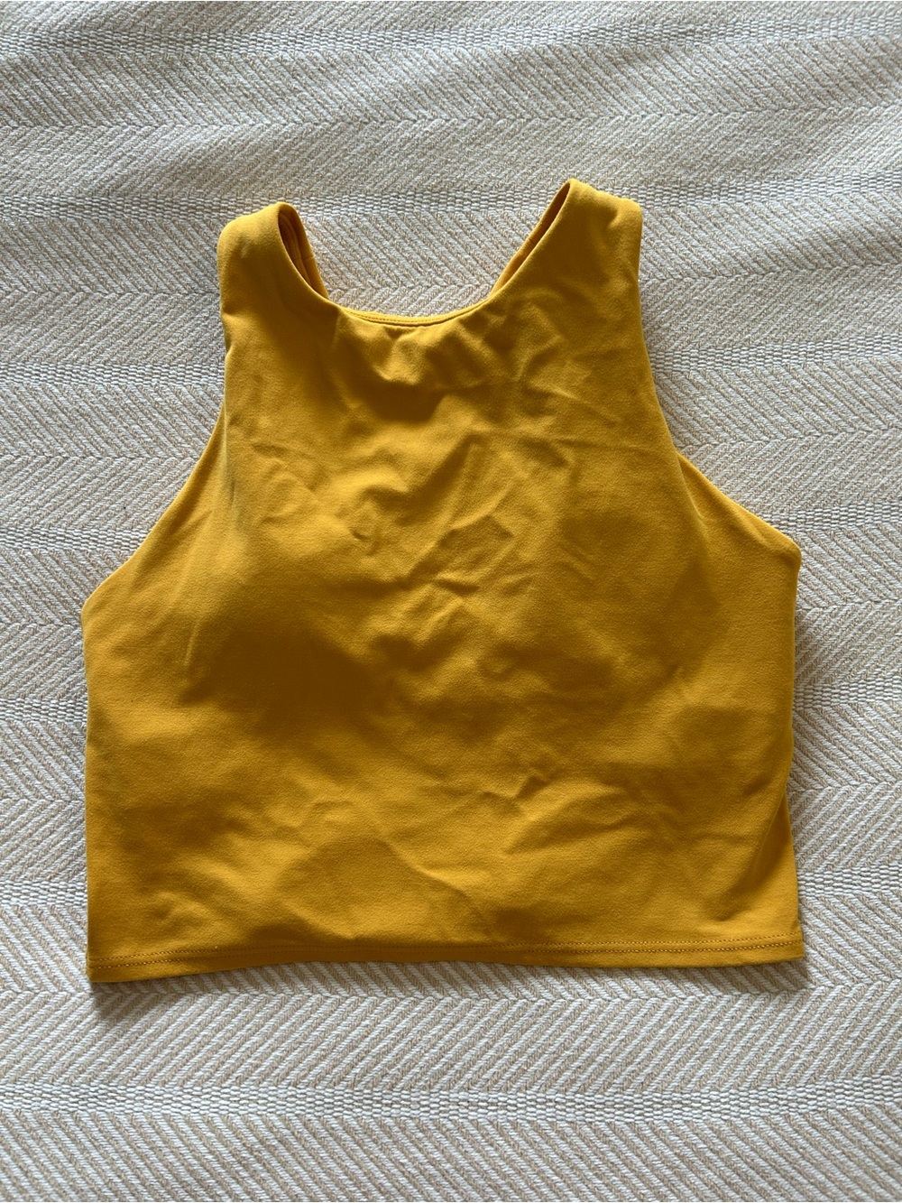 Athleta Mustard Yellow High Neck Crop Tank